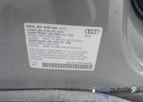 2022 Audi Q3 Premium Plus 45 Tfsi S Line Quattro Tiptronic z USA, uszkodzony, nr VIN WA1EECF36N1040251